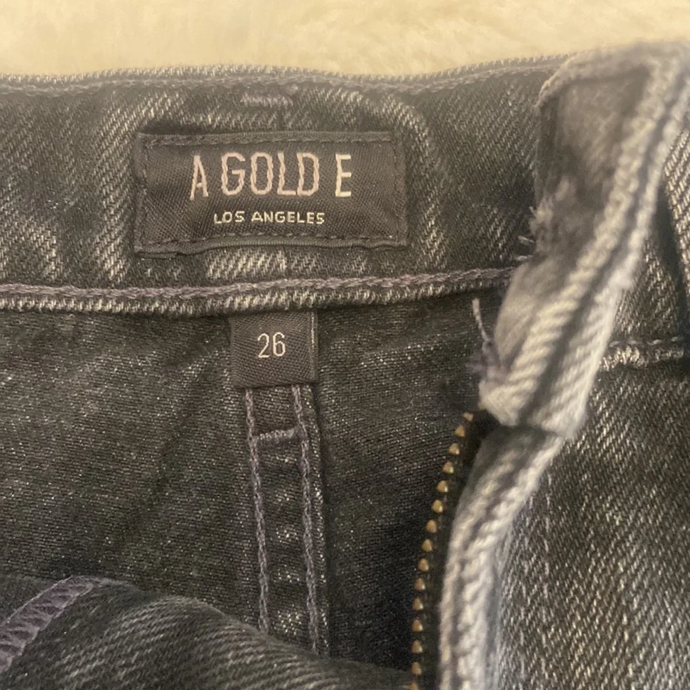 Agolde Dark Denim Jean Shorts - Picture 4 of 5